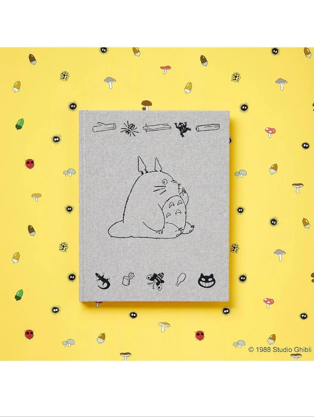 Studio Ghibli Totoro Gray Linen Journal — Gray Sketch Notebook